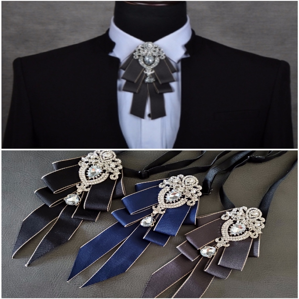NEW England Prince Crystal Bow tie Groom wedding